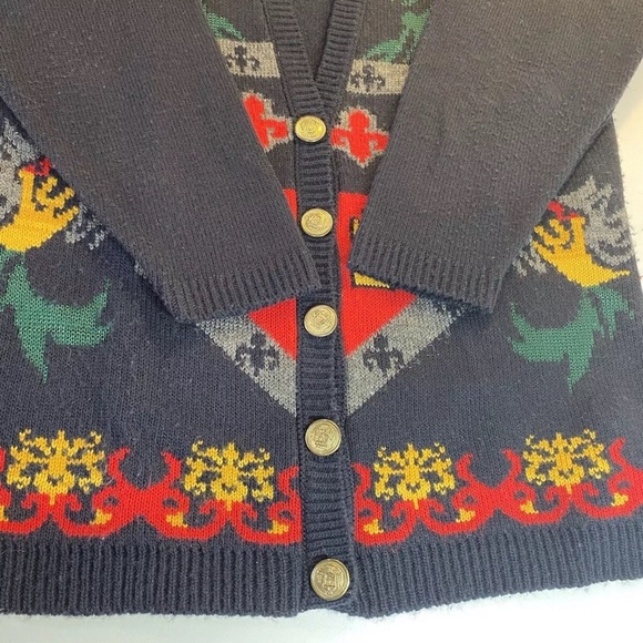 Norton McNaughton Dark Academia Cardigan Sweater SMALL Loose V Neck Long - Picture 9 of 9